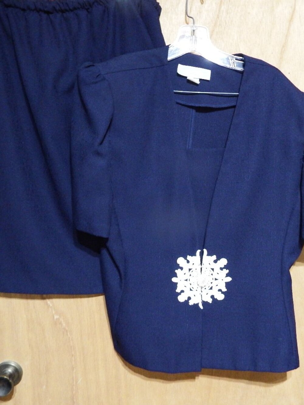 Women's 2 piece top & skirt, Navy, Size 18